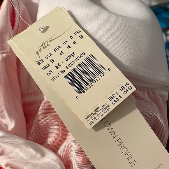 New! Profile by Gottex Tango Deep V Halter One Piece Swimsuit - Picture 5 of 6